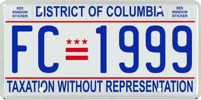 DC license plate FC1999