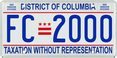 DC license plate FC2000