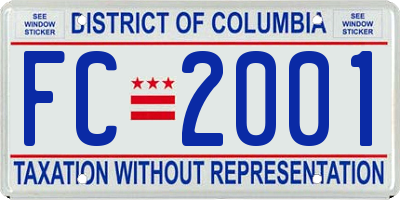 DC license plate FC2001