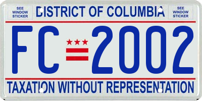 DC license plate FC2002