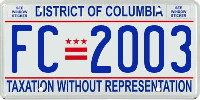 DC license plate FC2003