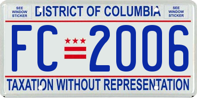 DC license plate FC2006