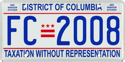 DC license plate FC2008