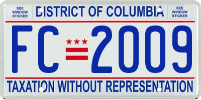 DC license plate FC2009