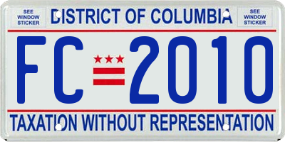 DC license plate FC2010