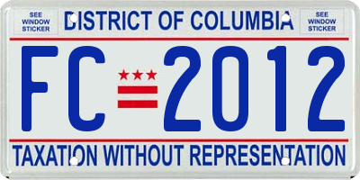 DC license plate FC2012