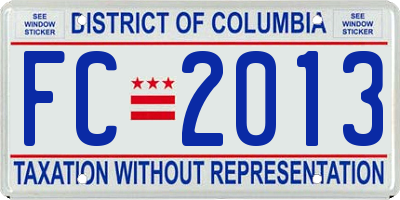 DC license plate FC2013