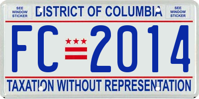 DC license plate FC2014