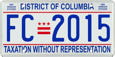 DC license plate FC2015