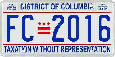 DC license plate FC2016