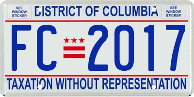 DC license plate FC2017