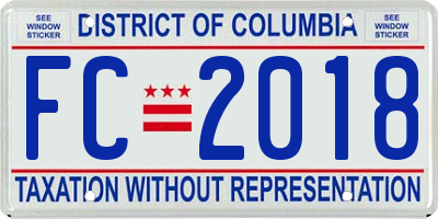 DC license plate FC2018