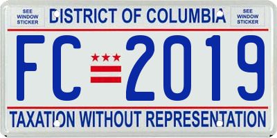 DC license plate FC2019