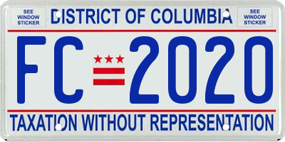 DC license plate FC2020