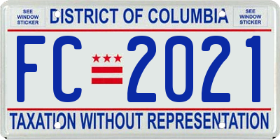 DC license plate FC2021