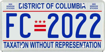 DC license plate FC2022