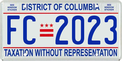 DC license plate FC2023