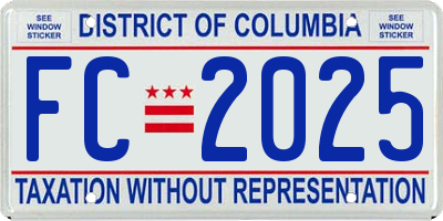 DC license plate FC2025