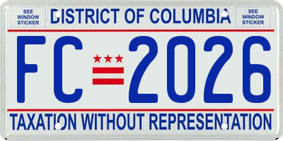 DC license plate FC2026