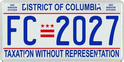 DC license plate FC2027