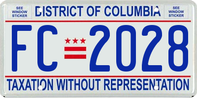 DC license plate FC2028