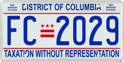 DC license plate FC2029