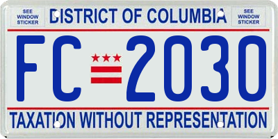 DC license plate FC2030