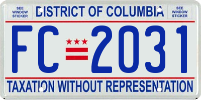 DC license plate FC2031