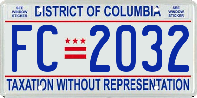 DC license plate FC2032