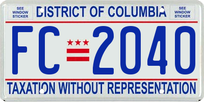 DC license plate FC2040