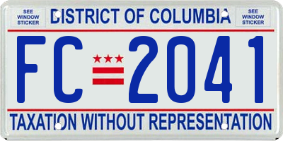 DC license plate FC2041