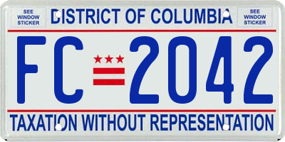 DC license plate FC2042