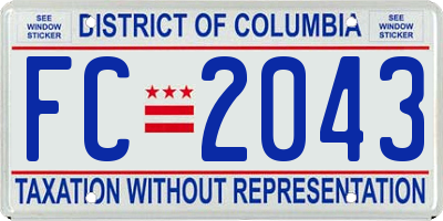 DC license plate FC2043