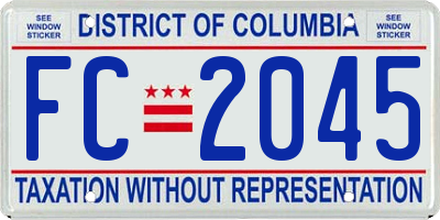 DC license plate FC2045