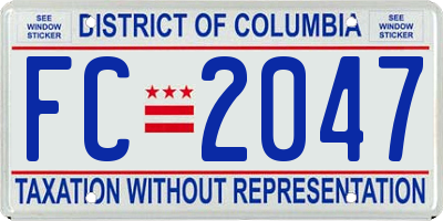 DC license plate FC2047