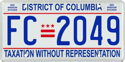 DC license plate FC2049