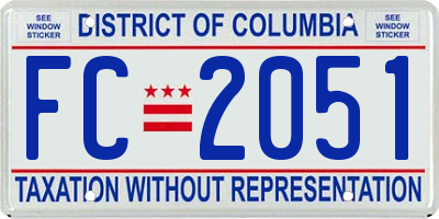 DC license plate FC2051