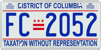 DC license plate FC2052