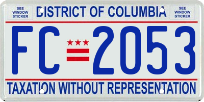 DC license plate FC2053