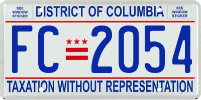 DC license plate FC2054