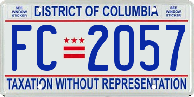 DC license plate FC2057