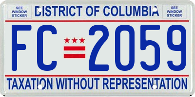 DC license plate FC2059