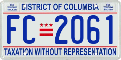 DC license plate FC2061