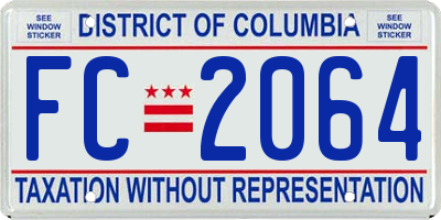 DC license plate FC2064