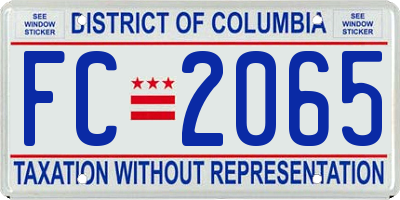 DC license plate FC2065