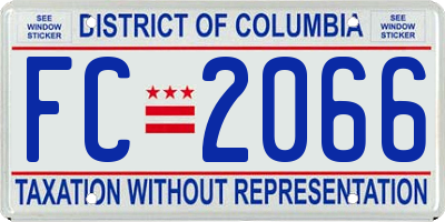 DC license plate FC2066