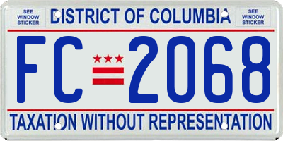 DC license plate FC2068