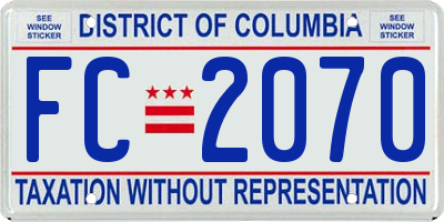 DC license plate FC2070