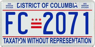 DC license plate FC2071