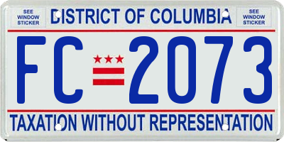 DC license plate FC2073